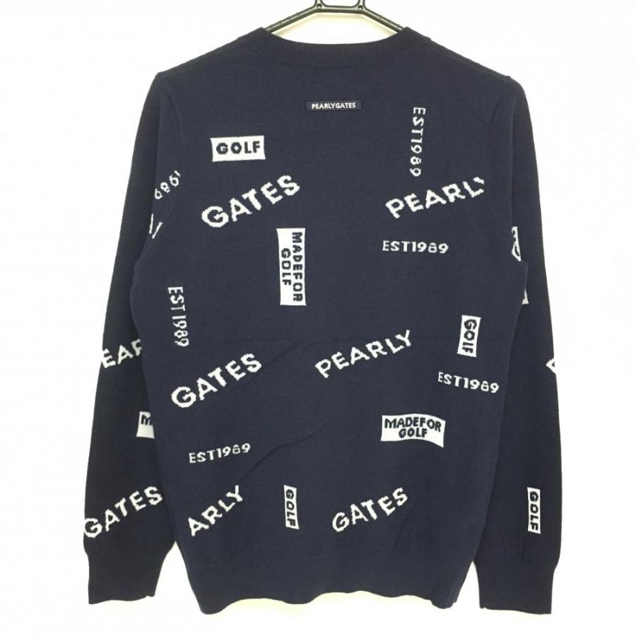 ピッティ3 様パーリーゲイツ　カシミア混ネイビーロゴセーター ピッティ3 様パーリーゲイツ カシミア混ネイビーロゴセーター ピッティ