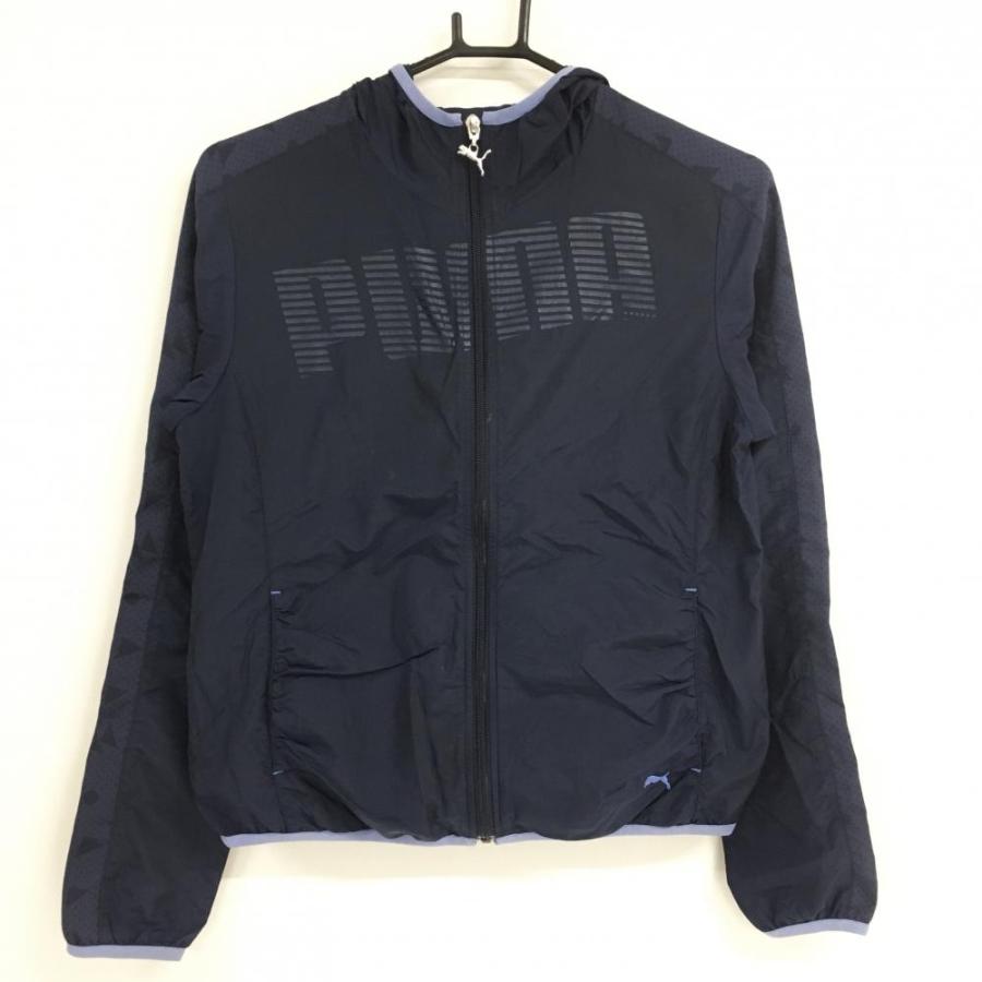 PUMA（プーマ） ジップパーカー ネイビー×ライトブルー 薄手