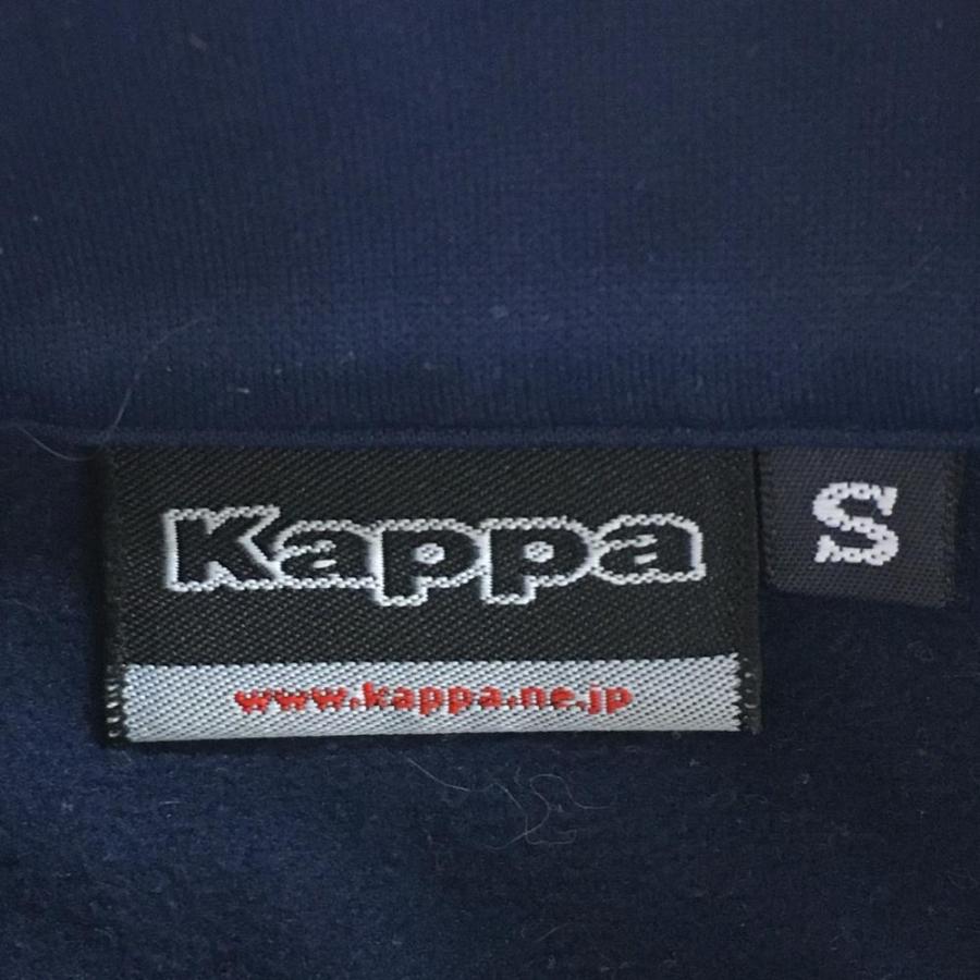 美品】カッパ 長袖ハイネックシャツ ネイビー×白 ハーフジップ