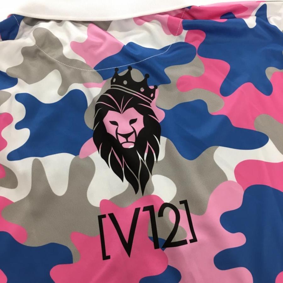 ヴィトゥエルヴ 半袖ポロシャツ ピンク×ブルー カモフラ メンズ L