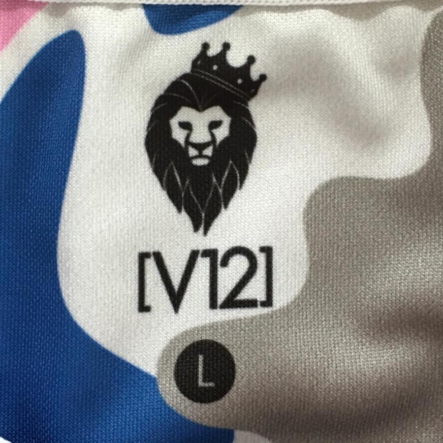 ヴィトゥエルヴ 半袖ポロシャツ ピンク×ブルー カモフラ メンズ L