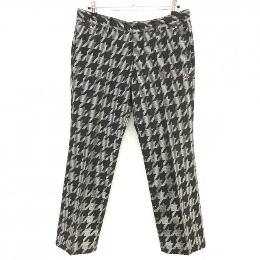 PEARLY GATES パンツ　千鳥柄　グレー 美品】パーリーゲイツ パンツ グレー×黒 千鳥格子 ウール混 メンズ 6