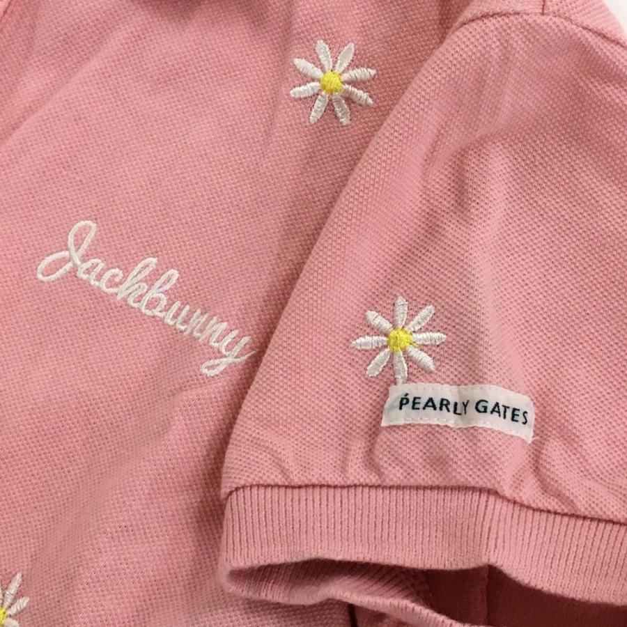 Jack Bunny!! ジャックバニー 半袖ポロシャツ ピンク×白 花柄 Jack Bunny!! ジャックバニー 半袖ポロシャツ ピンク×白 花柄
