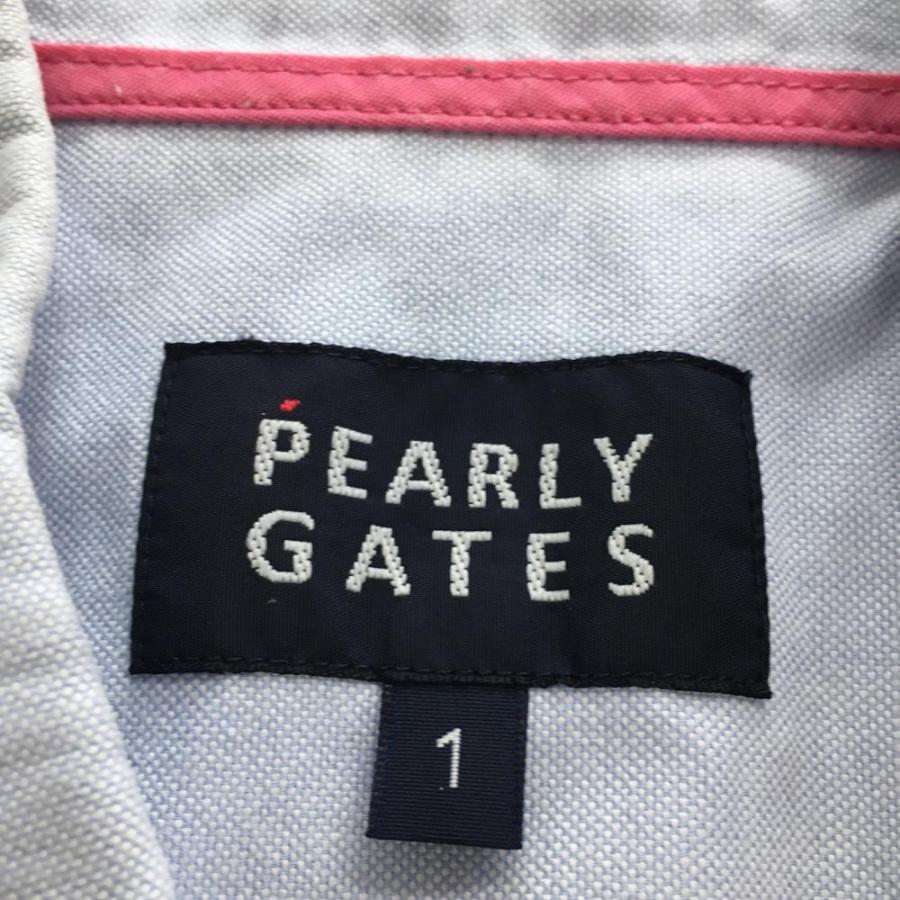 PEARLY GATES（パーリーゲイツ） 半袖シャツ ライトブルー ボタン