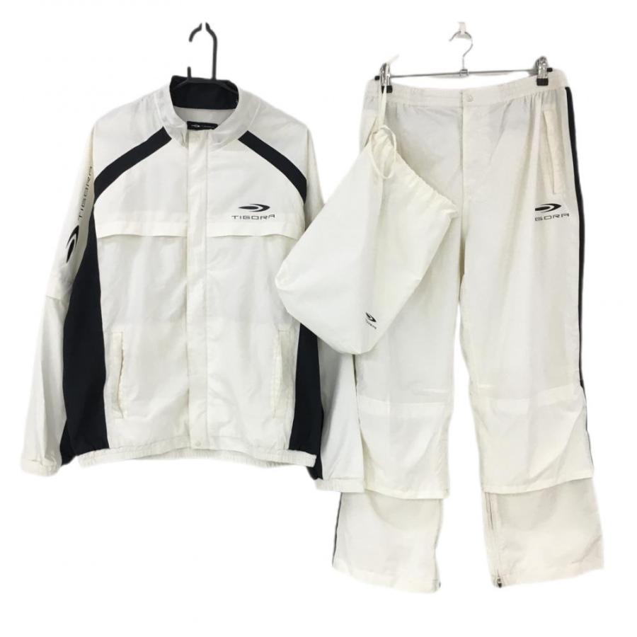 ティゴラ レインウェア上下セット（2WAYジャケット×パンツ）白×黒 裏地