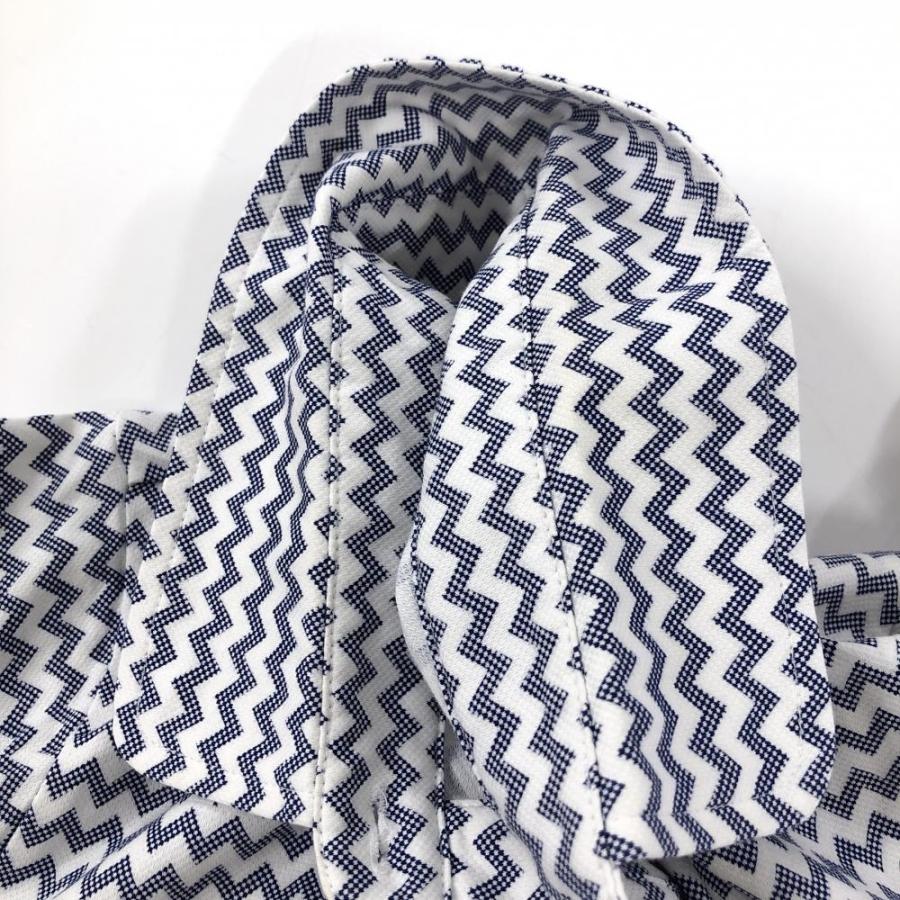 美品☆  アディダス ☆ 半袖ポロワンピース ボーダー S/P アディダス 半袖ポロワンピース 白×ネイビー ギザギザボーダー
