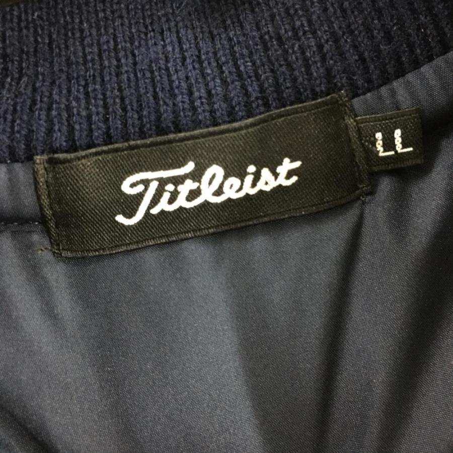 超美品】タイトリスト 中綿ニットジャケット ネイビー ロゴ白