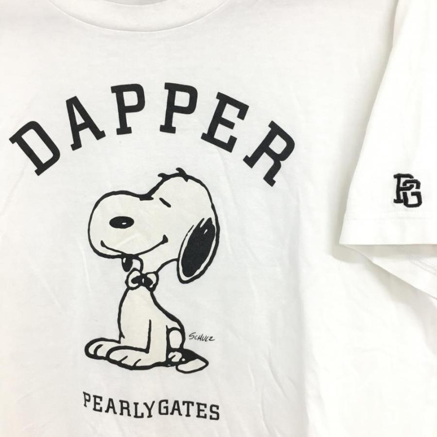 サイズ1☆パーリーゲイツ☆SNOOPY☆半袖Tシャツ☆新品 美品】パーリーゲイツ×PEANUTS 半袖Tシャツ 白×黒 スヌーピー コットン