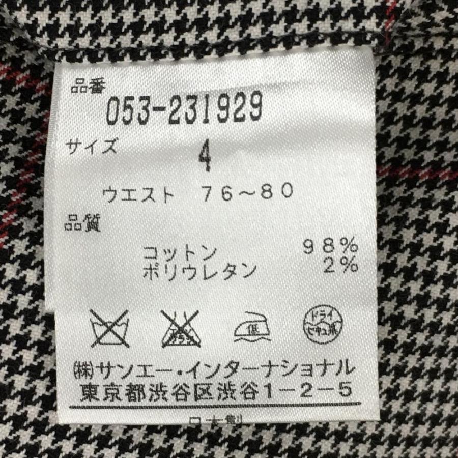 パーリーゲイツ パンツ 白×黒×ボルドー 千鳥格子柄 格子 メンズ 4(M  