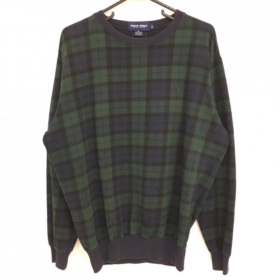 ポロ・ラルフローレン ダークグリーン トレーナー ポロラルフローレン 総柄 刺繍ポニーロゴ ダークグリーン