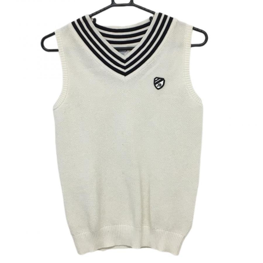 ジャックバニー　ジュニア150 ベスト Jack Bunny!! ジャックバニー ニットベスト 白×黒 ネック