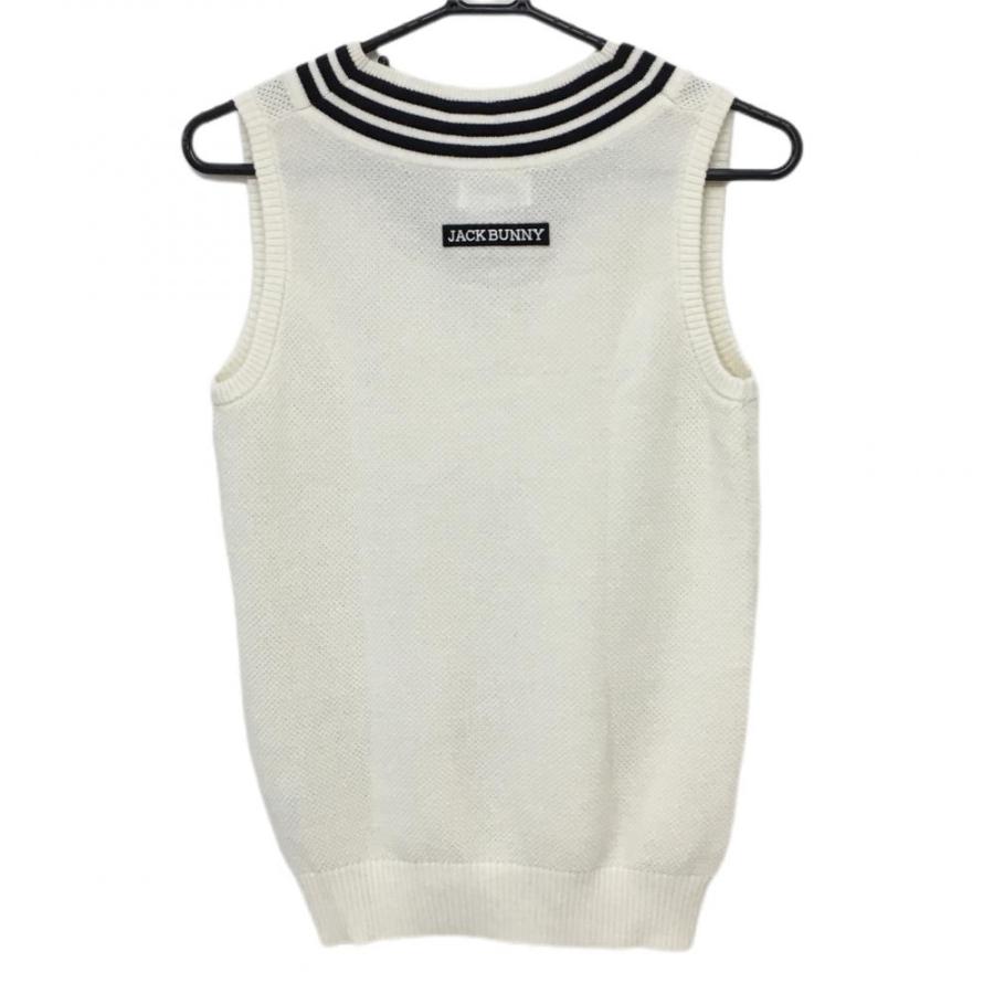 ジャックバニー　ジュニア150 ベスト Jack Bunny!! ジャックバニー ニットベスト 白×黒 ネック