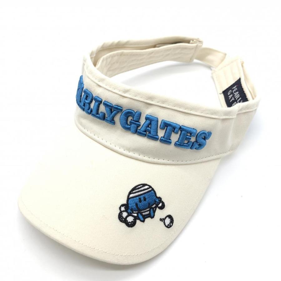 パーリーゲイツ サンバイザー 白×ライトブルー MR.MEN LITTLE MISS FR