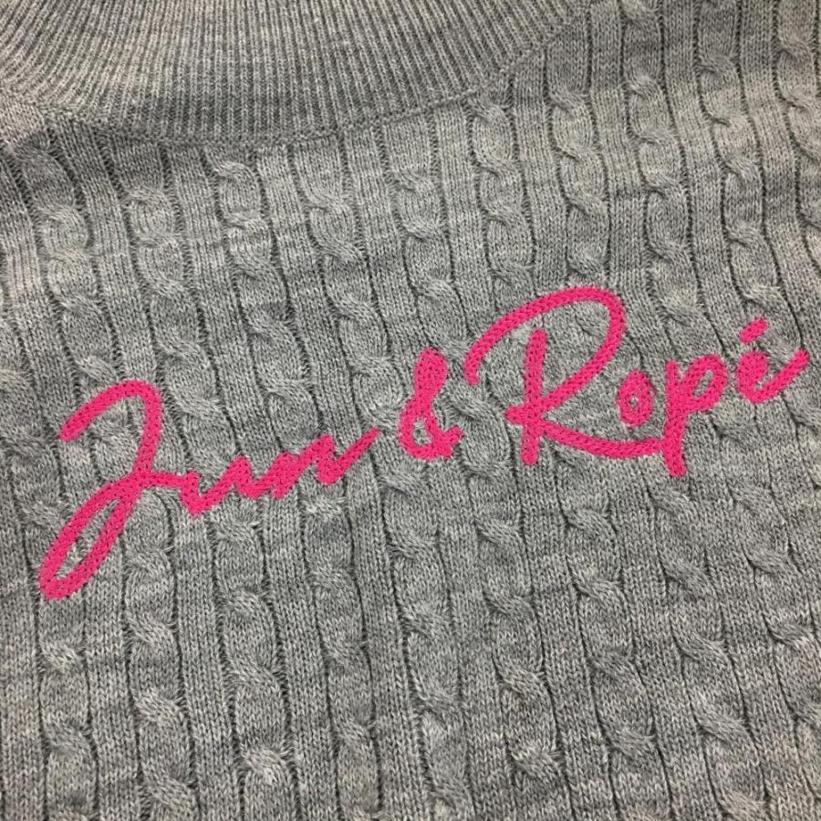 超美品】ジュンアンドロペ タートルネックセーター グレー×ピンク