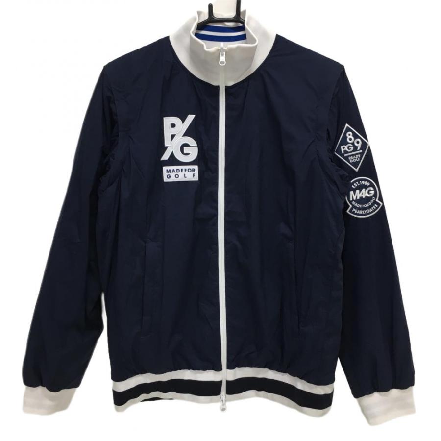 パーリーゲイツ PERTEX 中綿リバーシブルジャケット ネイビー×白 袖