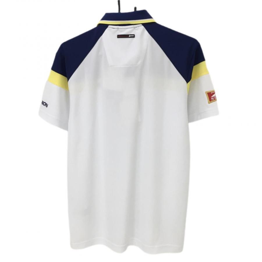 新品】スリクソン 半袖ポロシャツ 白×ネイビー×イエロー 松山英樹着用