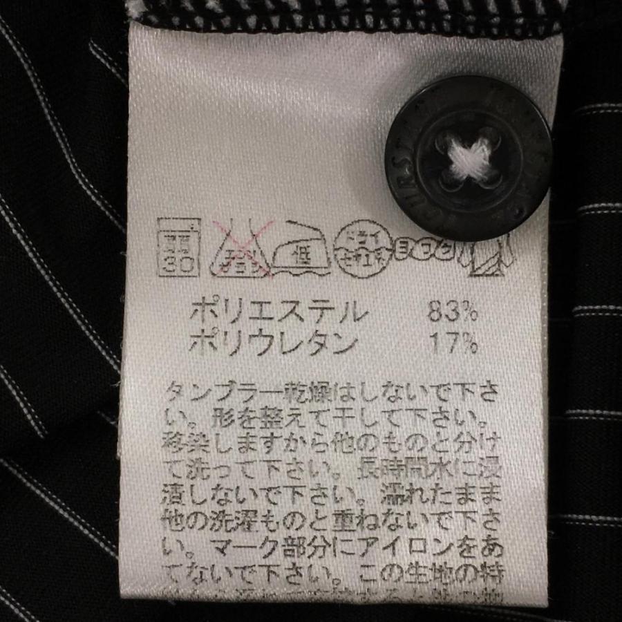 超美品】ツアーステージ 半袖ポロシャツ 黒×白 ストライプ ストレッチ