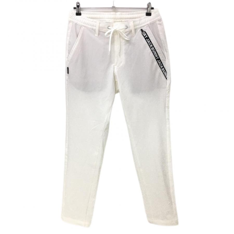 ジャックバニー ストレッチパンツ 白 ジップロゴ メンズ 5(L) ゴルフ
