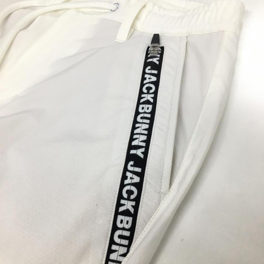 ジャックバニー ストレッチパンツ 白 ジップロゴ メンズ 5(L) ゴルフ
