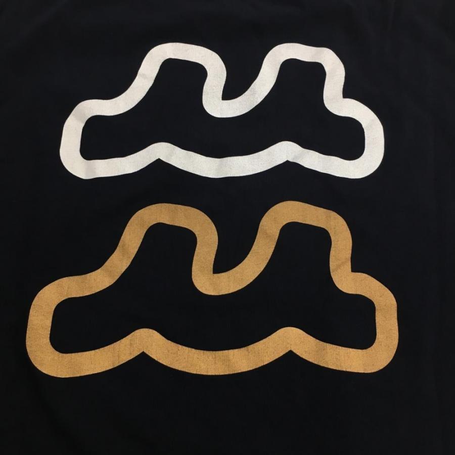 超美品】ムータマリン Tシャツ ネイビー×白 前後プリント コットン混