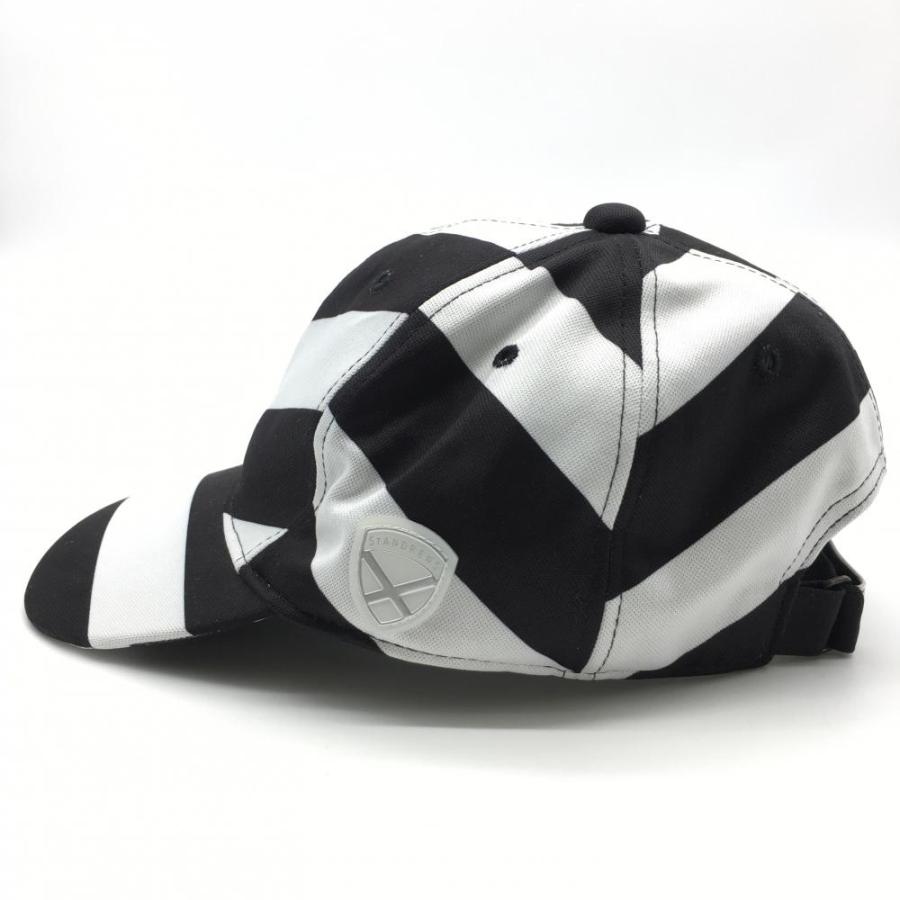セントアンドリュース St ANDREWS St ANDREWS セントアンドリュース キャップ 黒×白 斜めストライプ