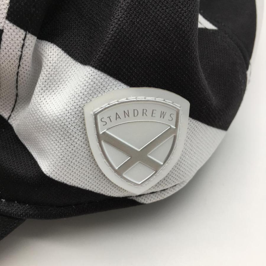 St ANDREWS セントアンドリュース キャップ 黒×白 斜めストライプ