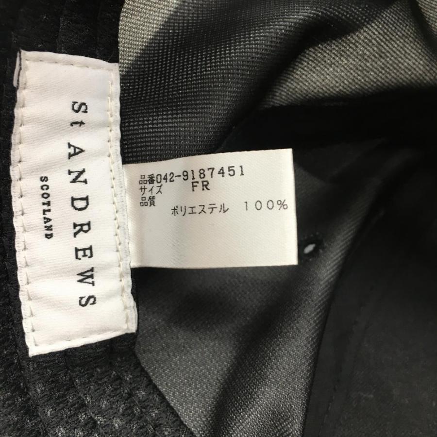 St ANDREWS セントアンドリュース キャップ 黒×白 斜めストライプ