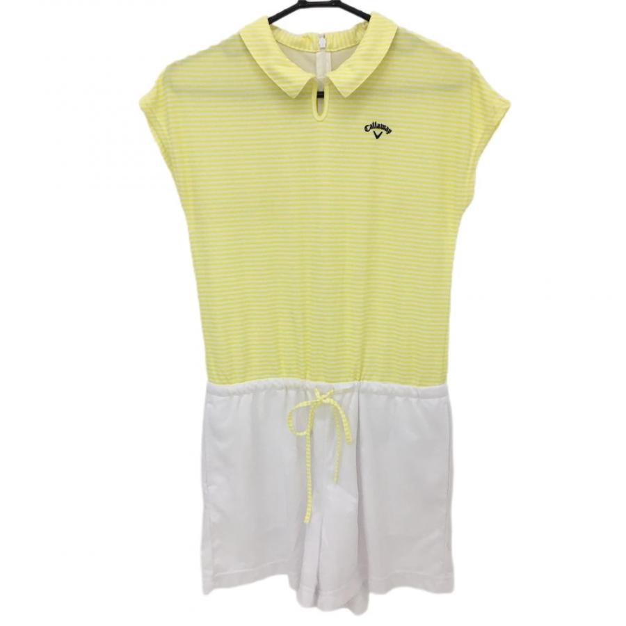 マークアンドロナ ポロシャツ オールインワン イエロー ゴルフウェア Sサイズ マークアンドロナ ポロシャツ オールインワン イエロー ゴルフ