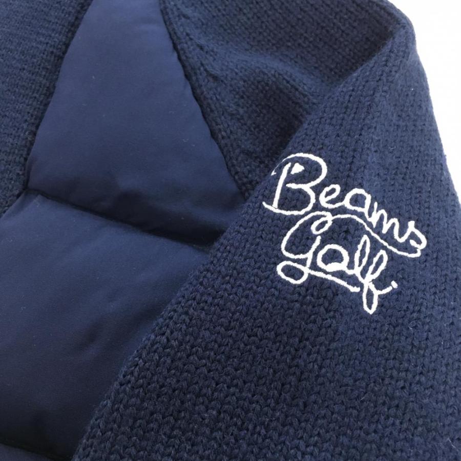 超美品】ビームスゴルフ 中綿ニットジャケット ネイビー 異素材切替