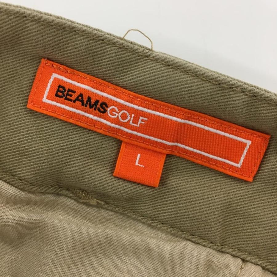 美品】ビームスゴルフ パンツ ベージュ ポケット刺しゅう コットン混