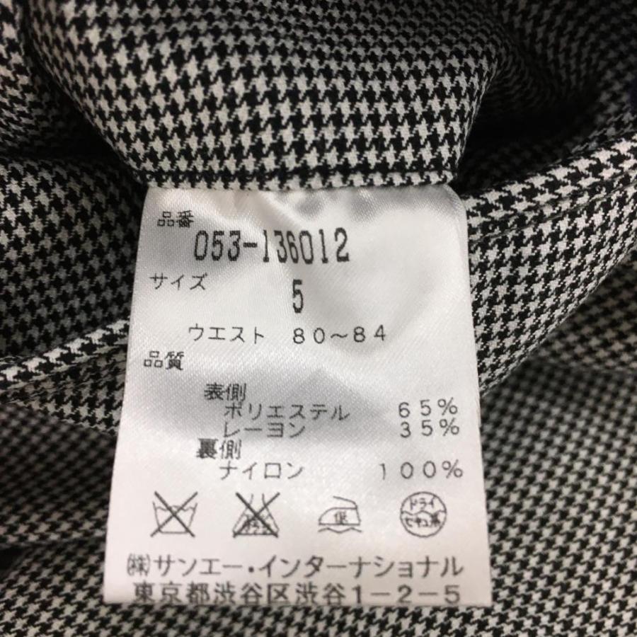 美品】パーリーゲイツ パンツ 白×黒 千鳥格子 裏起毛 メンズ 5(L