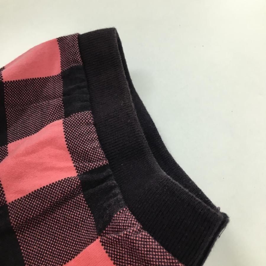 パーリーゲイツ 半袖ポロシャツ ピンク×黒 チェック メンズ 5(L