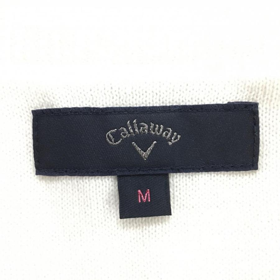 Callaway（キャロウェイ） 長袖ニットセーター 白×ピンク アーガイル柄