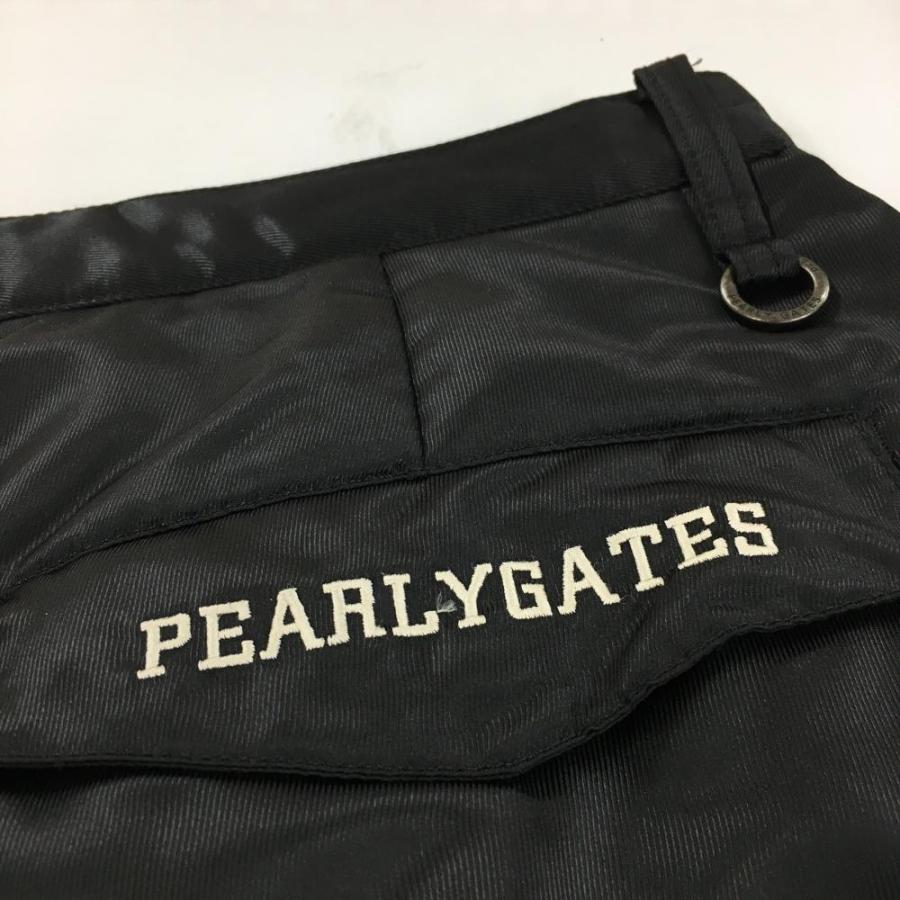 超美品】パーリーゲイツ 中綿パンツ 黒 ティー装着可 複数ポケット 裾
