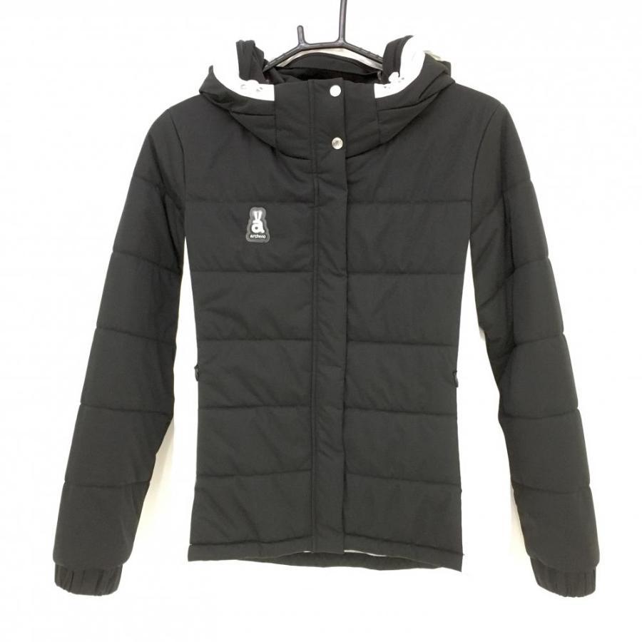 超美品】アルチビオ 中綿ジャケット 黒×白 蓄熱裏地 フード部2WAY  