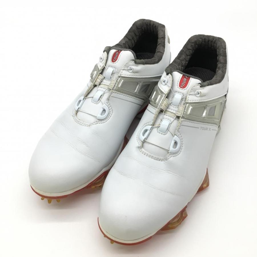 美品】フットジョイ ゴルフシューズ 白×シルバー ボア ツアー