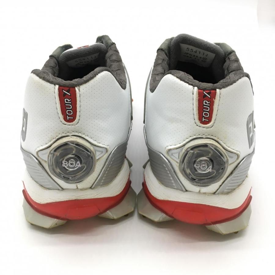 美品】フットジョイ ゴルフシューズ 白×シルバー ボア ツアーエックス