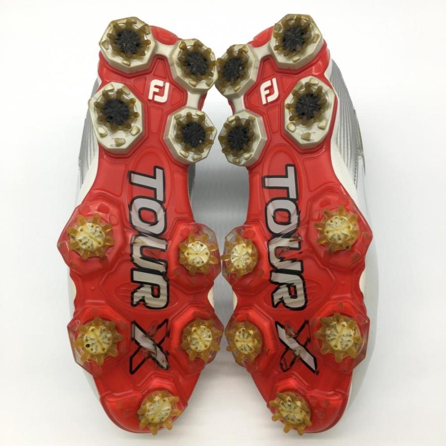 美品】フットジョイ ゴルフシューズ 白×シルバー ボア ツアーエックス