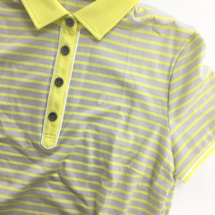 新品】ランバンスポール 半袖ポロワンピース イエロー×グレー 上部