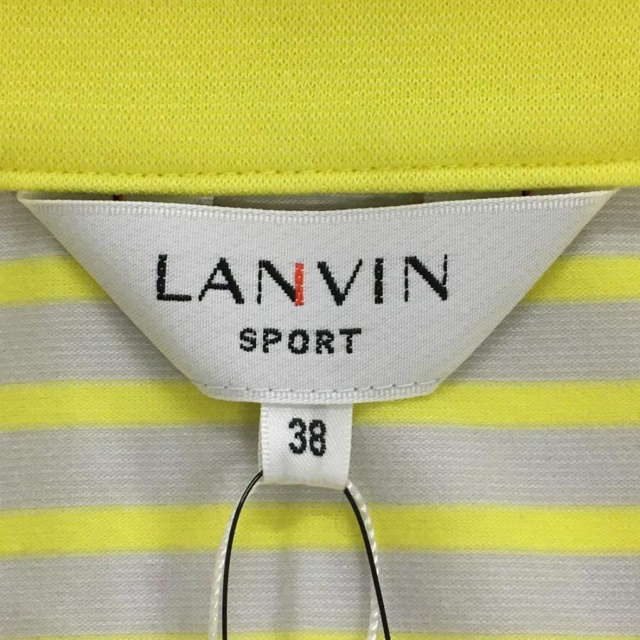 新品】ランバンスポール 半袖ポロワンピース イエロー×グレー 上部