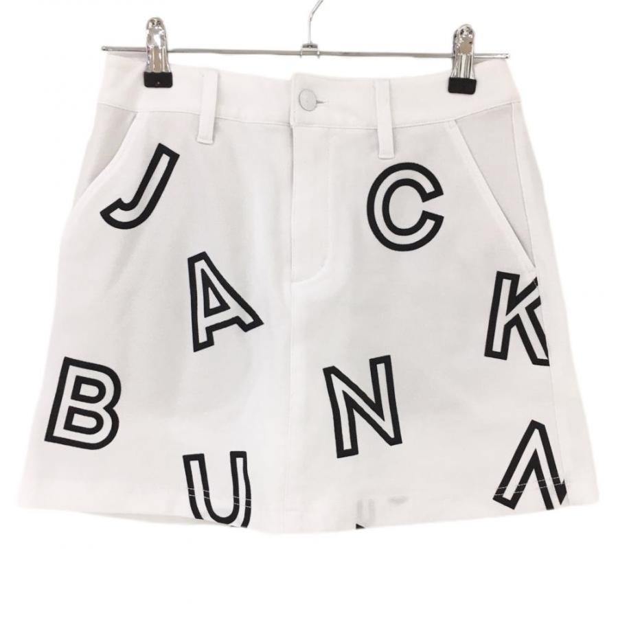 Jack Bunny!!（ジャックバニー） スカート 白×黒 ロゴ総柄 内側インナ