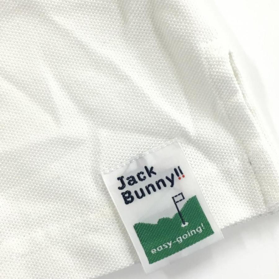 Jack Bunny!!（ジャックバニー） 半袖ポロシャツ 白 ロゴ刺しゅう