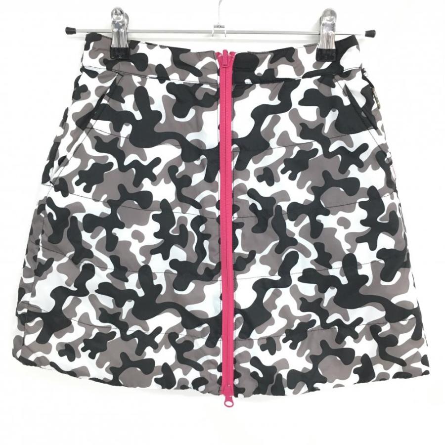 ビバハート 中綿リバーシブルスカート 黒×グレー カモフラ 迷彩