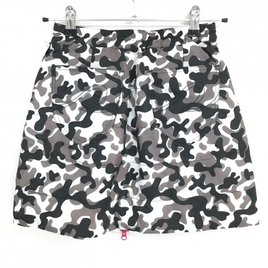 ビバハート 中綿リバーシブルスカート 黒×グレー カモフラ 迷彩