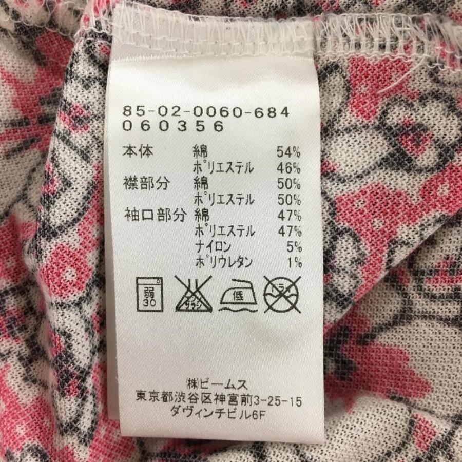 BEAMS ビームスゴルフ 半袖ポロシャツ ピンク×白 花 総柄 BEAMS ビームスゴルフ 半袖ポロシャツ ピンク×白 花 総柄