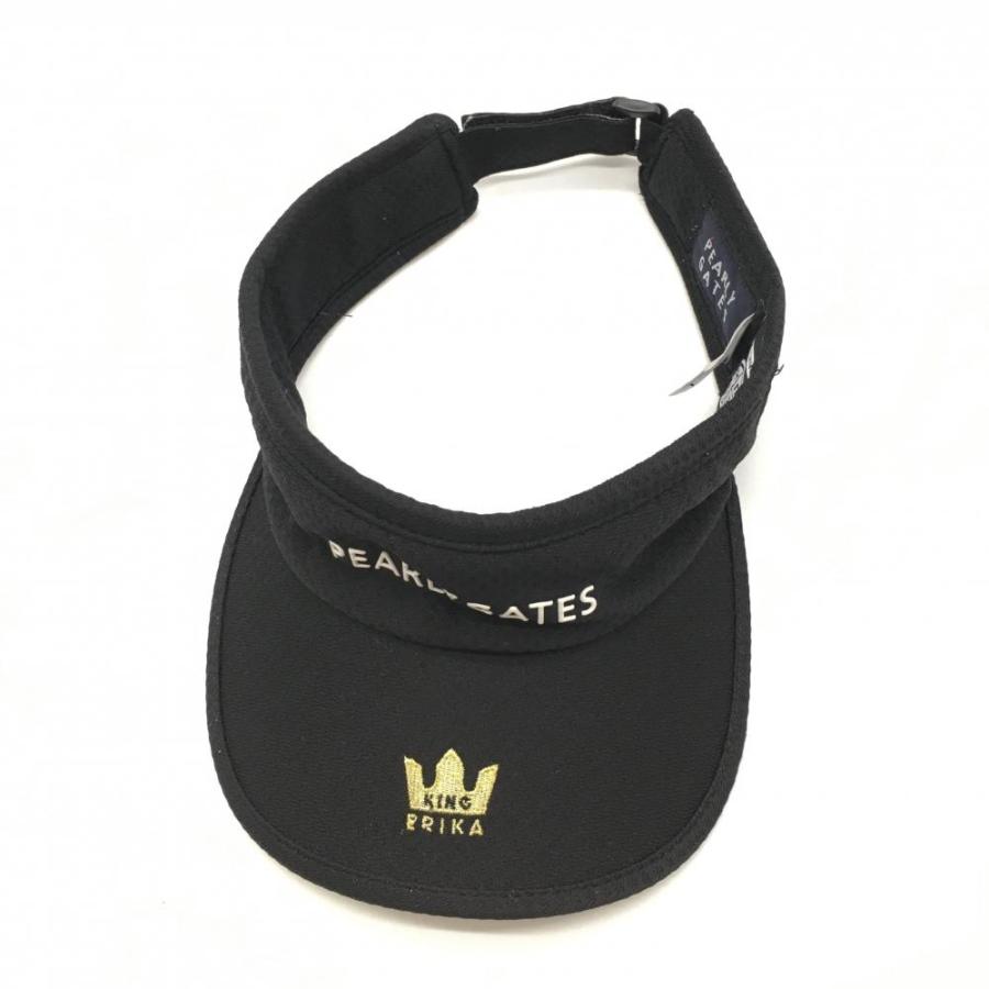 美品】パーリーゲイツ サンバイザー 黒 原英莉花コラボ FR ゴルフ