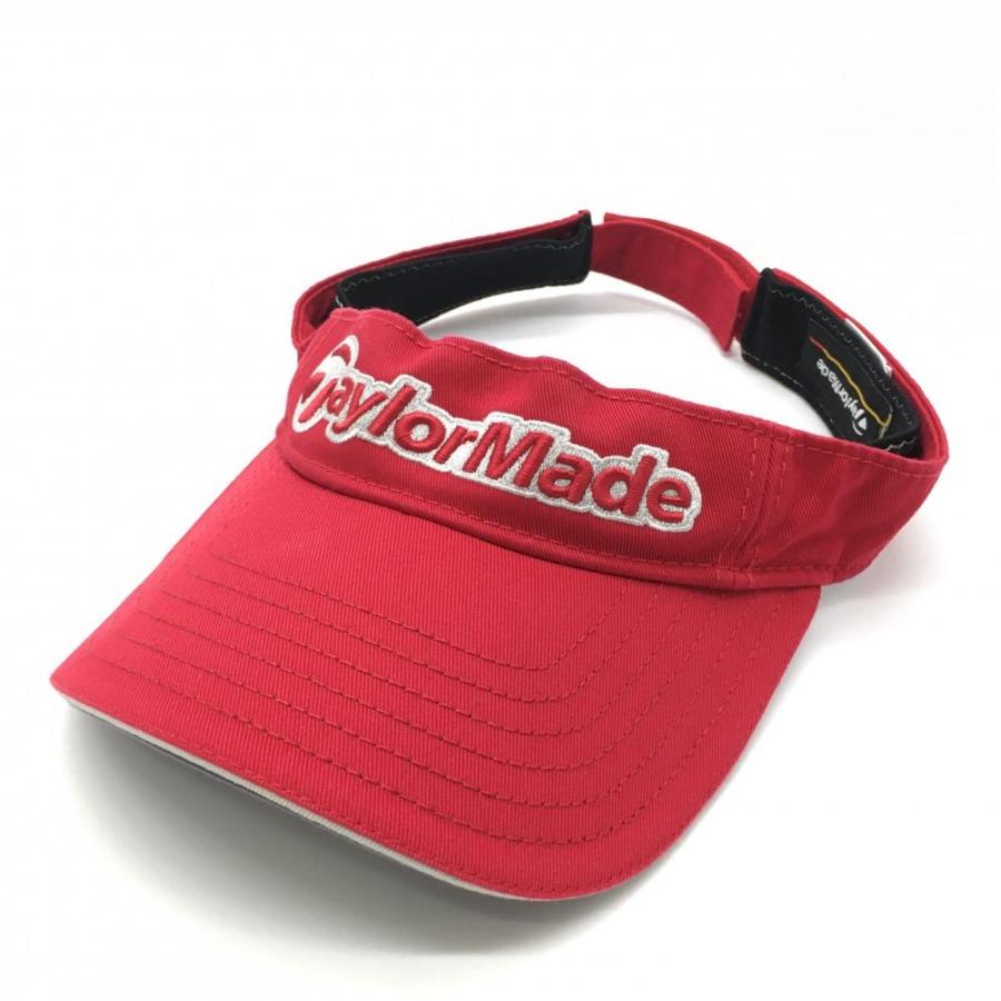 TaylorMade テーラーメイド サンバイザー レッド×白 刺しゅうロゴ 