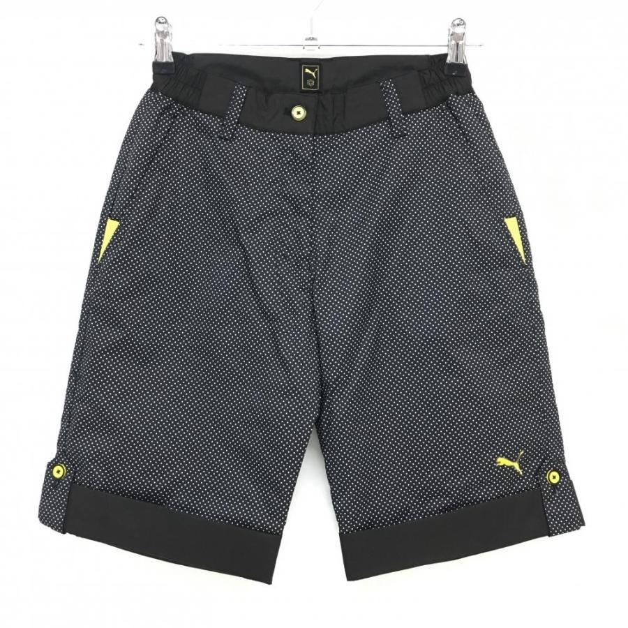PUMA（プーマ） 中綿ハーフパンツ 黒×白 ドット ウエスト一部ゴム 