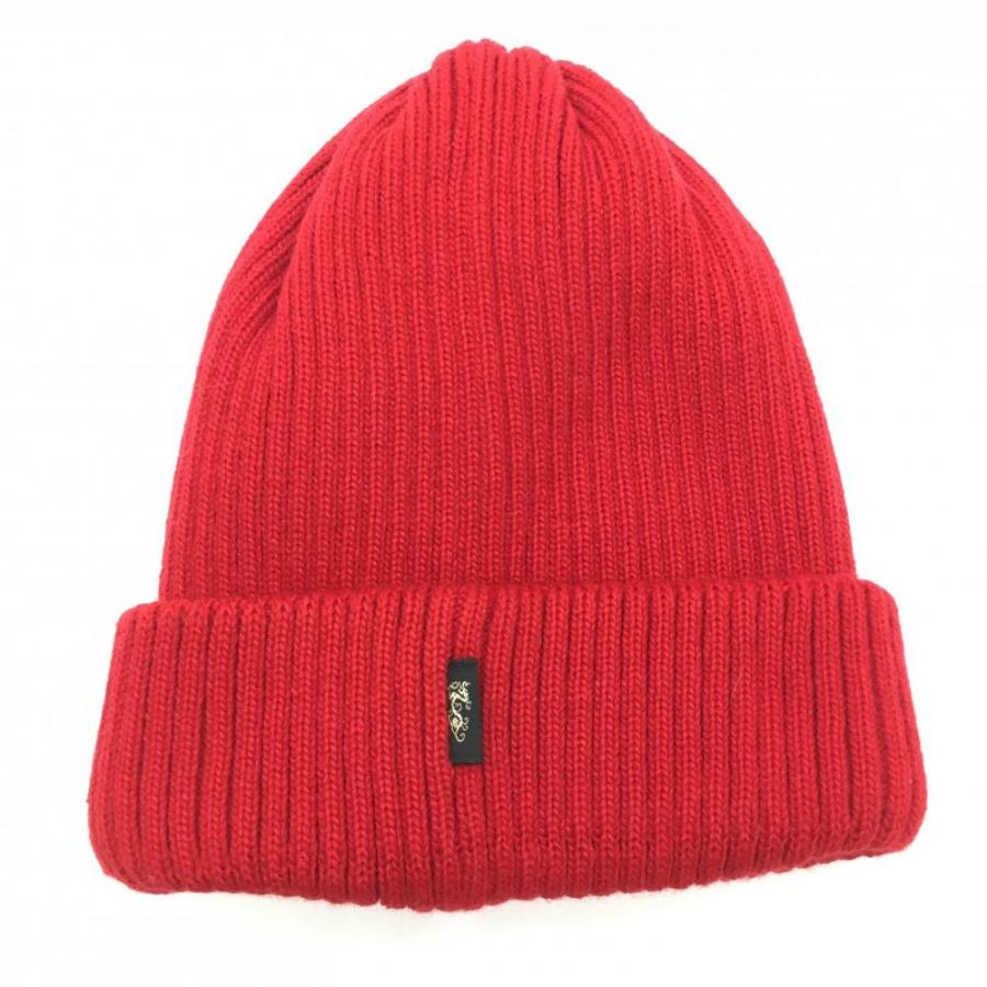 Dance With Dragon（ダンスウィズドラゴン） ニット帽 レッド ビッグ