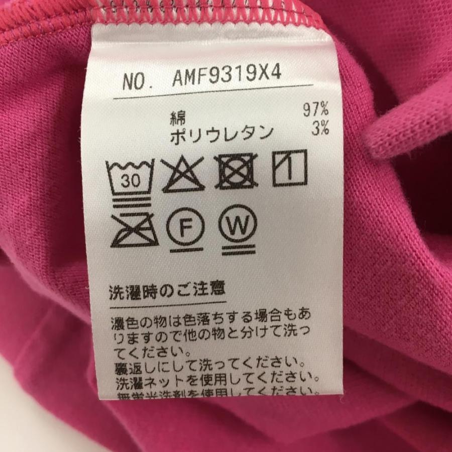 and per se（アンパスィ） 長袖ポロシャツ ピンク 前面ロゴフェルト総